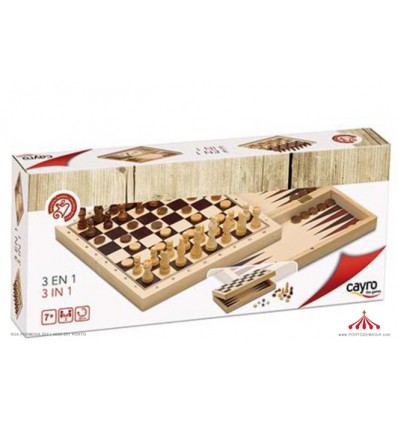 SET 3 GAMES IN 1 (CHESS, DRAUGHTS & BACKGAMMON)