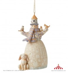 Snowman with Animals Hanging Ornament
