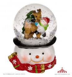 Boneco de Neve com Figuras de Natal - Bola de Neve
