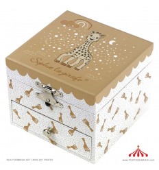 Girafa Sophia Fotoluminescente (Camel e Branca) caixa de musica