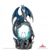 Blue Dragon with Crystals Statuette