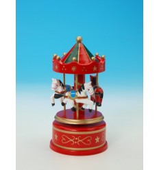 Red/green wooden carousel