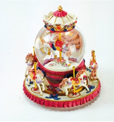 Bola de Neve Carrossel - Caixa de Música