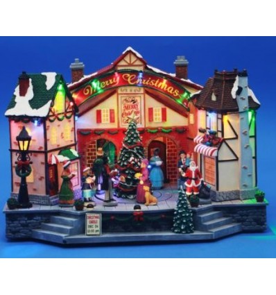 Christmas city Santa and his reindeers