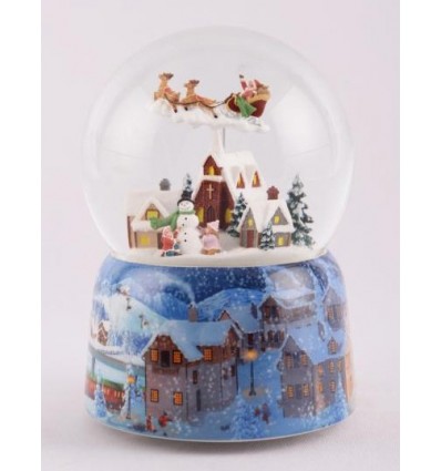 Aldeia Natal Bola de Neve 12cm - Caixa de Música