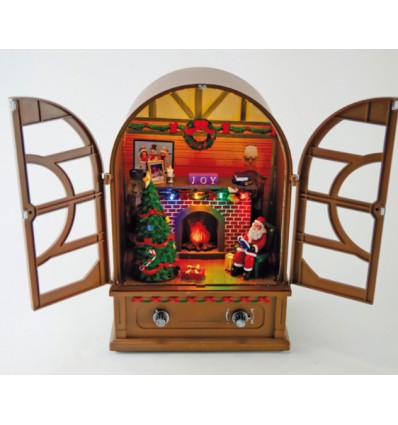 Santa Claus with white reindeer