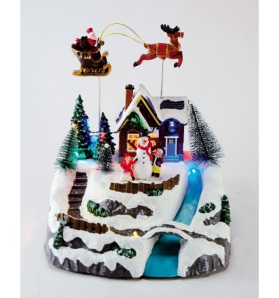 Santa Claus with white reindeer