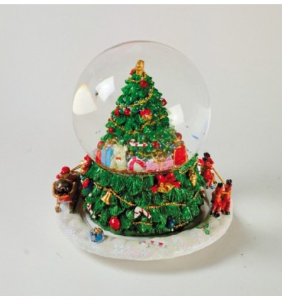 Cidade de Inverno numa Árvore de Natal - Bola de Neve