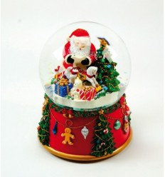 Pai Natal com Prendas e Base decorada - Caixa de Música