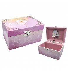 Bailarina com silhueta de flor - Caixa de Música