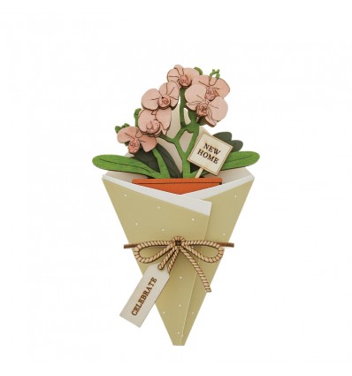 Novo lar - Cartão 3D com flores