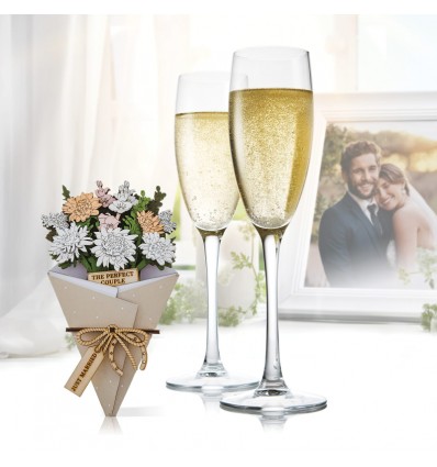Recem Casados - Cartão 3D com flores
