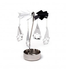 Suporte Para Velas Com Carrossel - Gnomo Natal