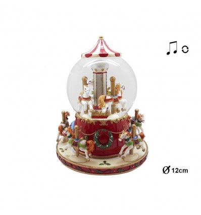 Bola de Neve Carrossel - Caixa de Musica