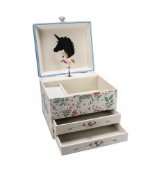 Unicórnio com flores - Caixa de Música