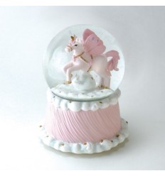 Unicórnio no Mundo de Doces LED - Bola de Neve