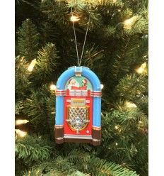 Jukebox Azul Ornamento com Luz e Música
