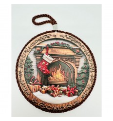 Base de Cerâmica com Relevo Fogueira 17cm