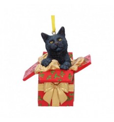 Gato Preto em Presente Ornamento