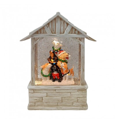 Square Lantern Santa