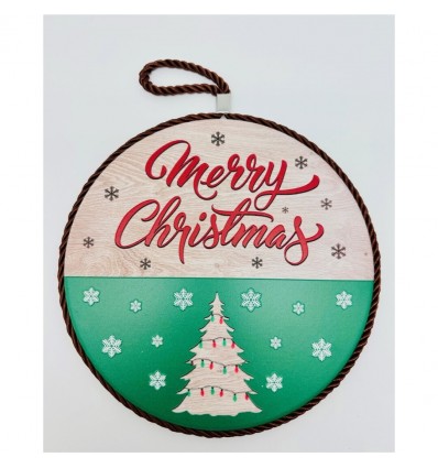 Base de Cerâmica com Relevo Merry Christmas 20cm