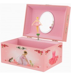 Bailarina com Gatinho e Rosas - Caixa de Música