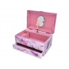 Blue music box, ballerina and swan