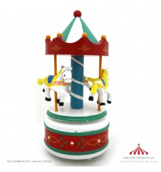 Red/white wooden carousel