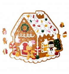 Puzzle Boneco de Gengibre Madeira 130 peças - Natal