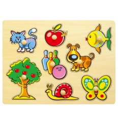 Puzzle de Madeira com Botões Grandes Natureza