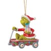 Grinch no Carrinho com Prendas Ornamento