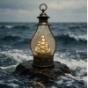 White glitter lantern