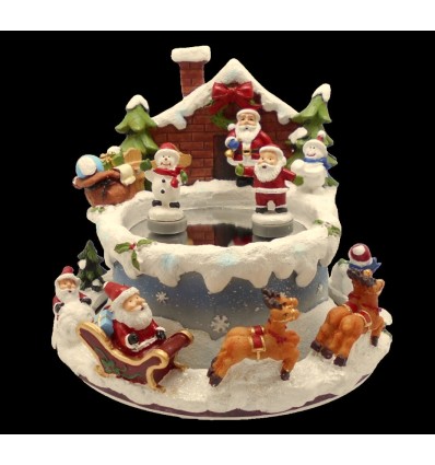 Santa Claus with white reindeer