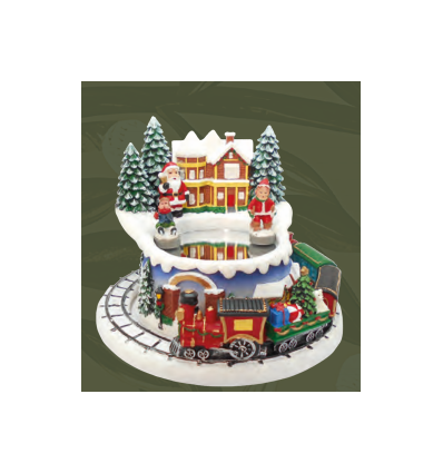 Santa Claus with white reindeer