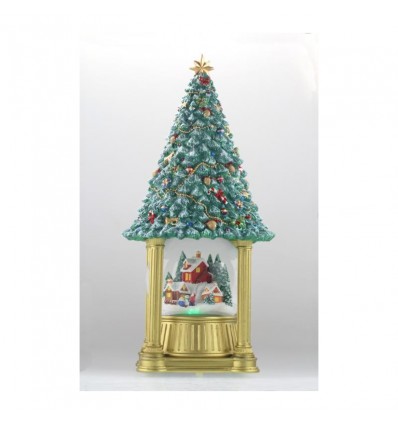 Árvore de Natal com Bola de Neve - Caixa de Música