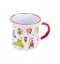 Caneca Porcelana de bordo fino Cavaleiros e Dragões