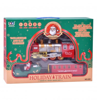 Comboio de Natal 75cm 4 carruagens