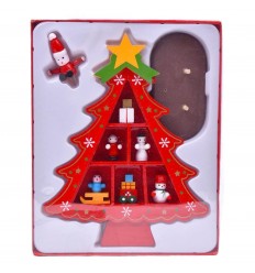 Árvore de Natal Vermelha com Casinhas