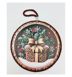 Presente de Natal 17cm - Base de Cerâmica com Relevo