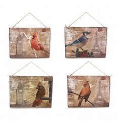 Conjunto de quadros com passarinhos